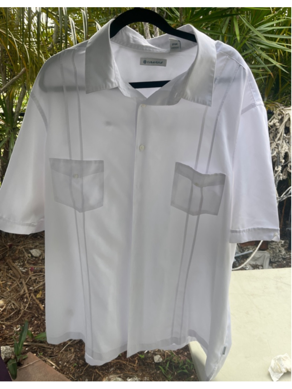 Men's CUBAVERA White Casual Button Down Shirt 3XLT very nice